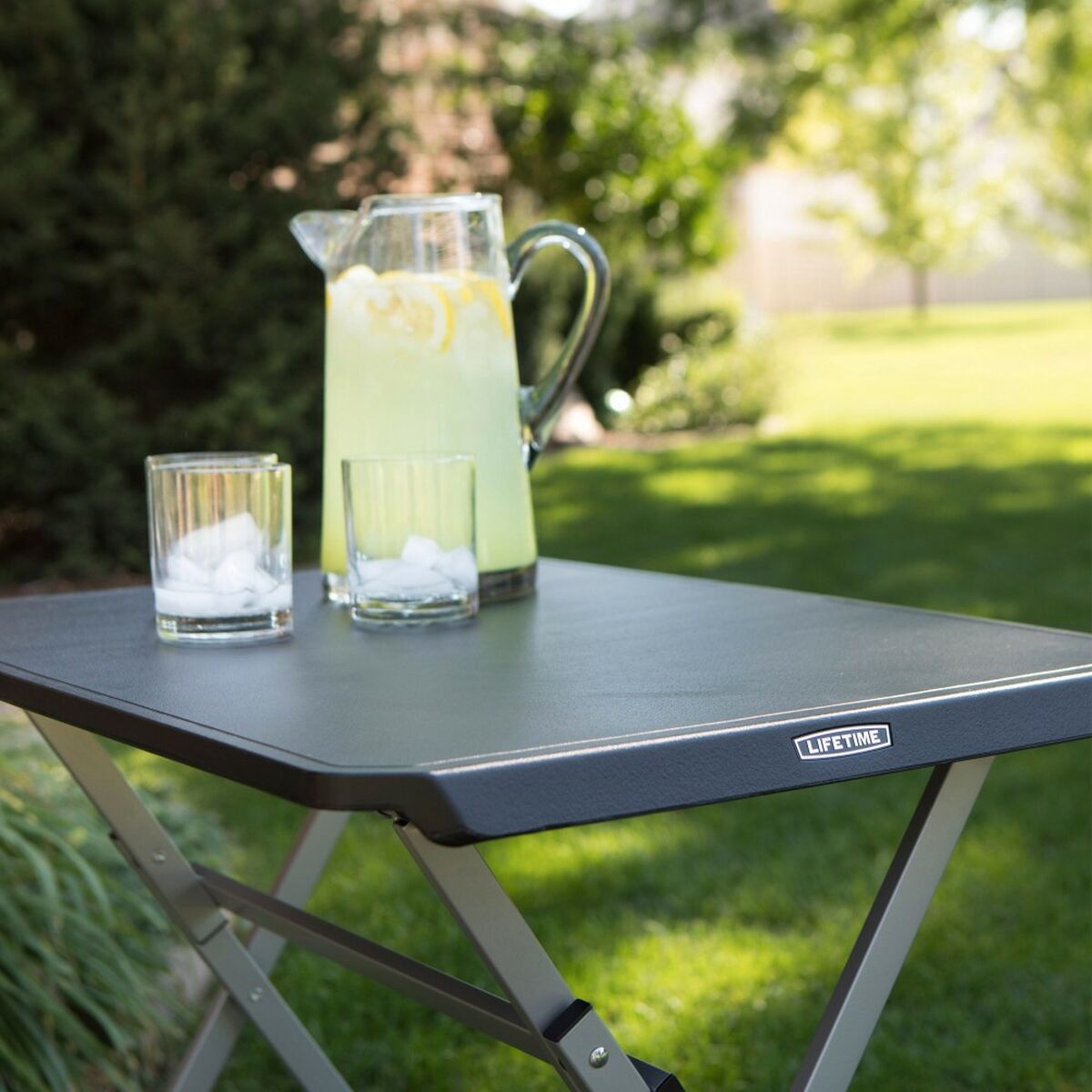 Side table Lifetime Black 75 x 66 x 50,5 cm Steel Plastic-2