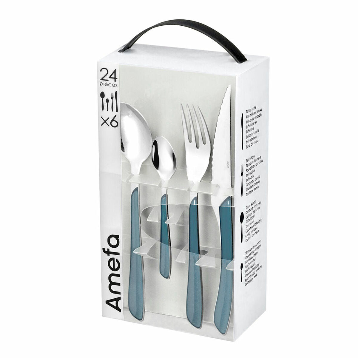 Cutlery Amefa Eclat Navy Blue Metal (24 pcs)-1
