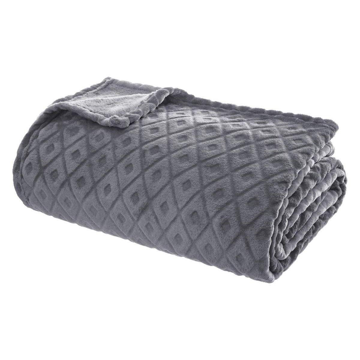 Blanket Atmosphera Plaid Winter Rhombus Grey (230 x 180 cm)-0
