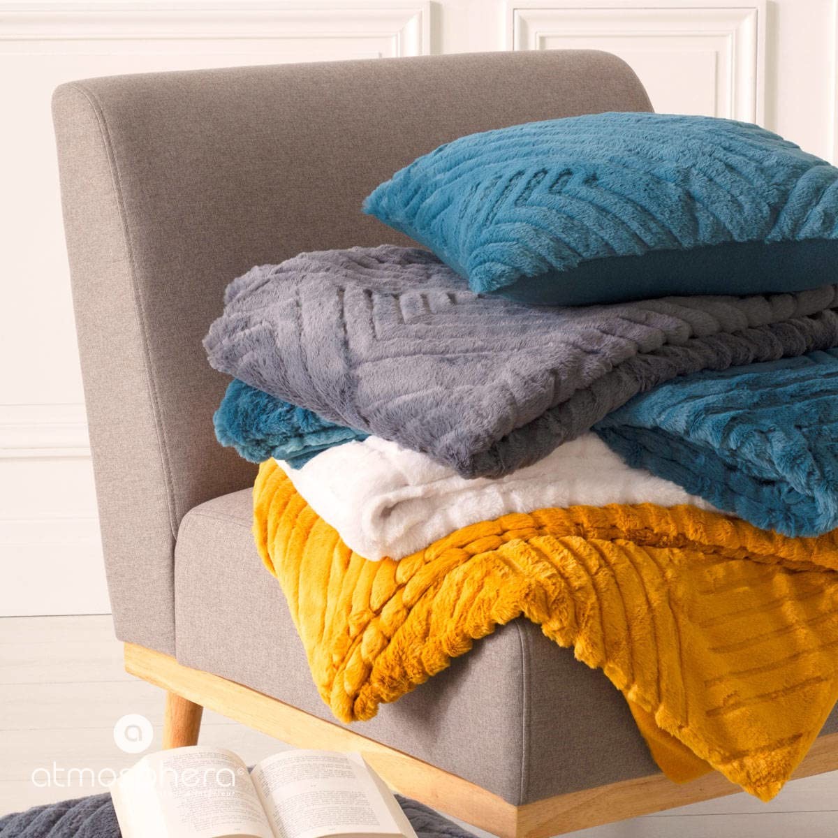 Blanket Atmosphera Plaid Winter Rhombus Grey (230 x 180 cm)-1