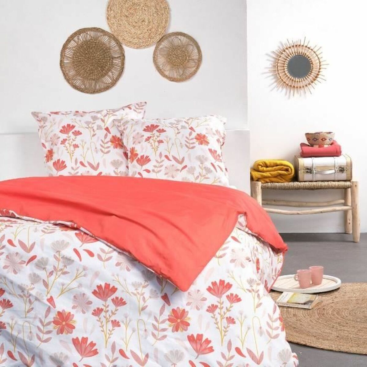 Duvet cover set TODAY Spring Coral 220 x 240 cm 3 Pieces-0