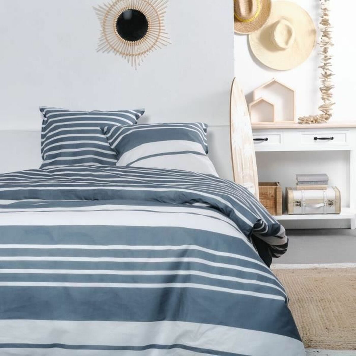 Nordic cover TODAY Striped Blue White 240 x 200 cm-0