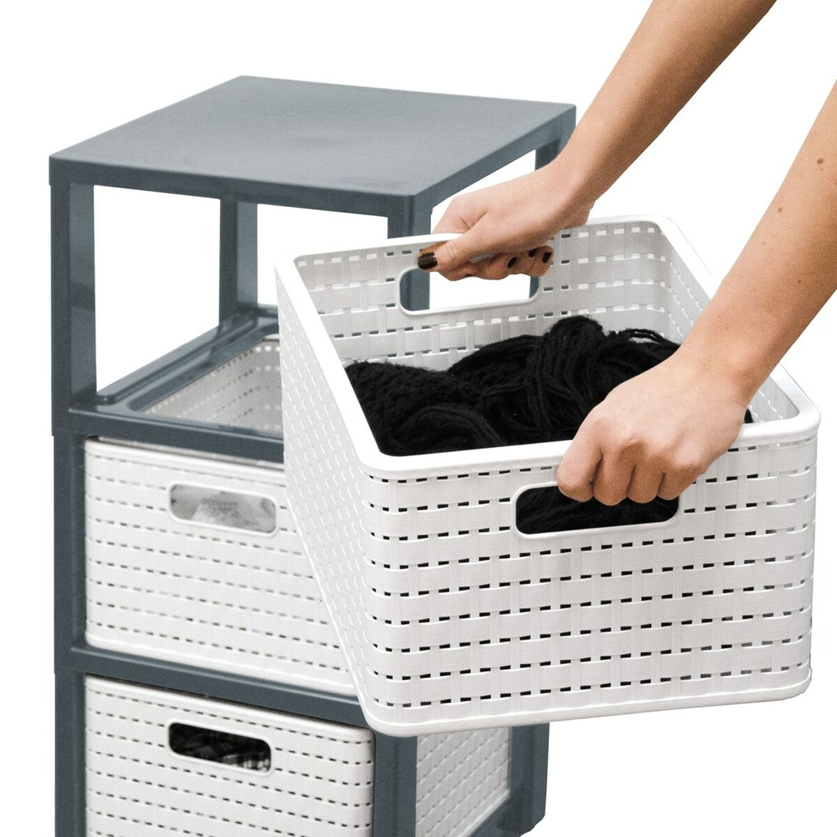 Shelves Rotho Country White Anthracite Plastic-3