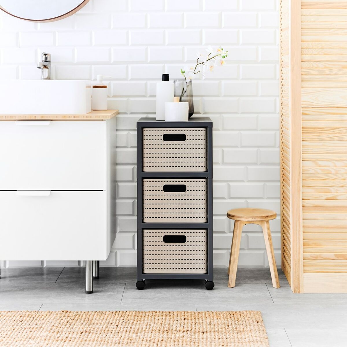 Shelves Rotho Country White Anthracite Plastic-2
