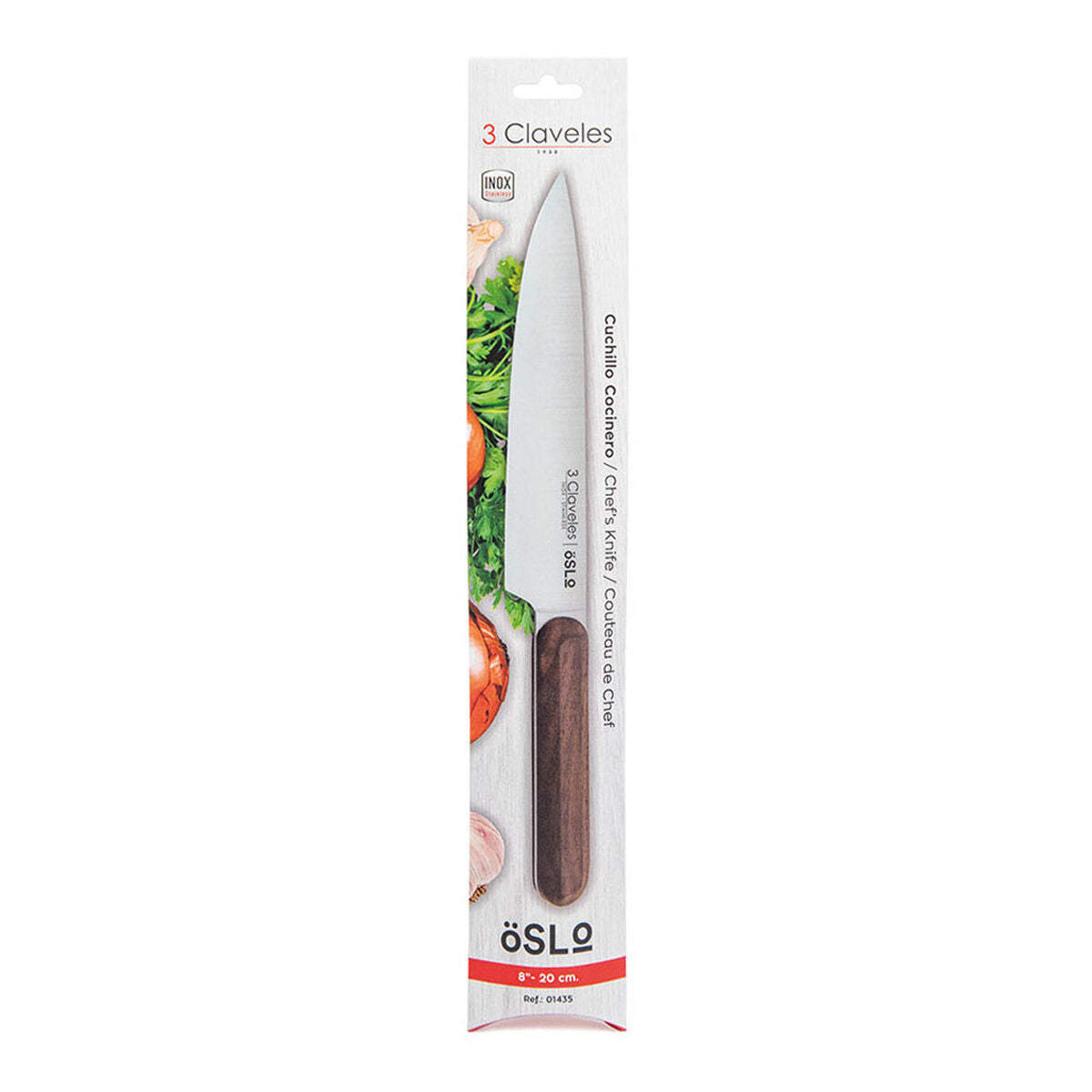 Kitchen Knife 3 Claveles Oslo Stainless steel 20 cm-3