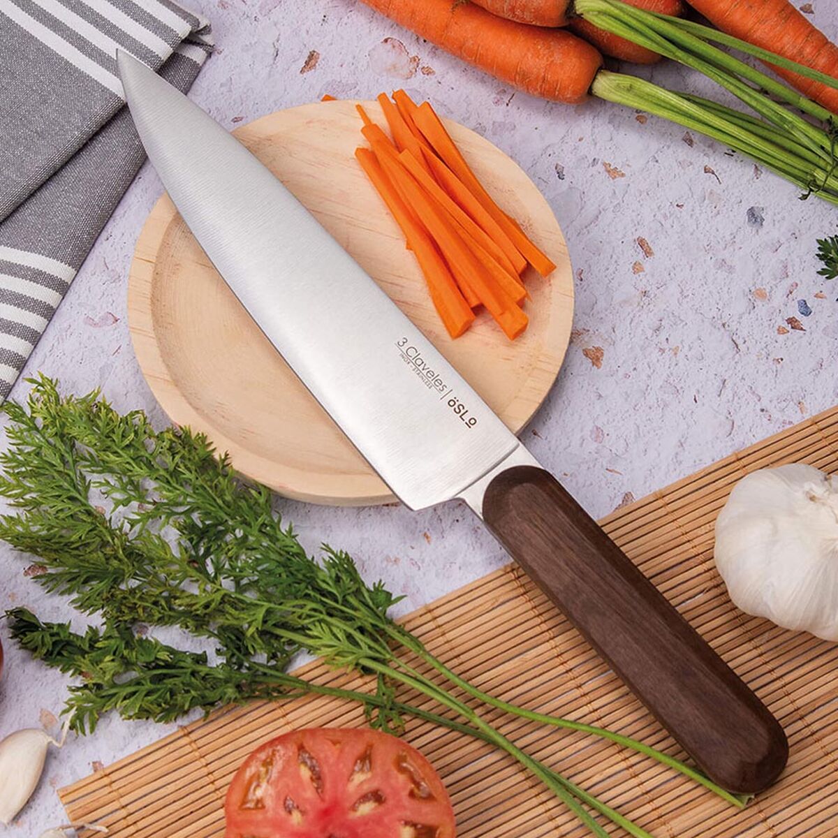 Kitchen Knife 3 Claveles Oslo Stainless steel 20 cm-1