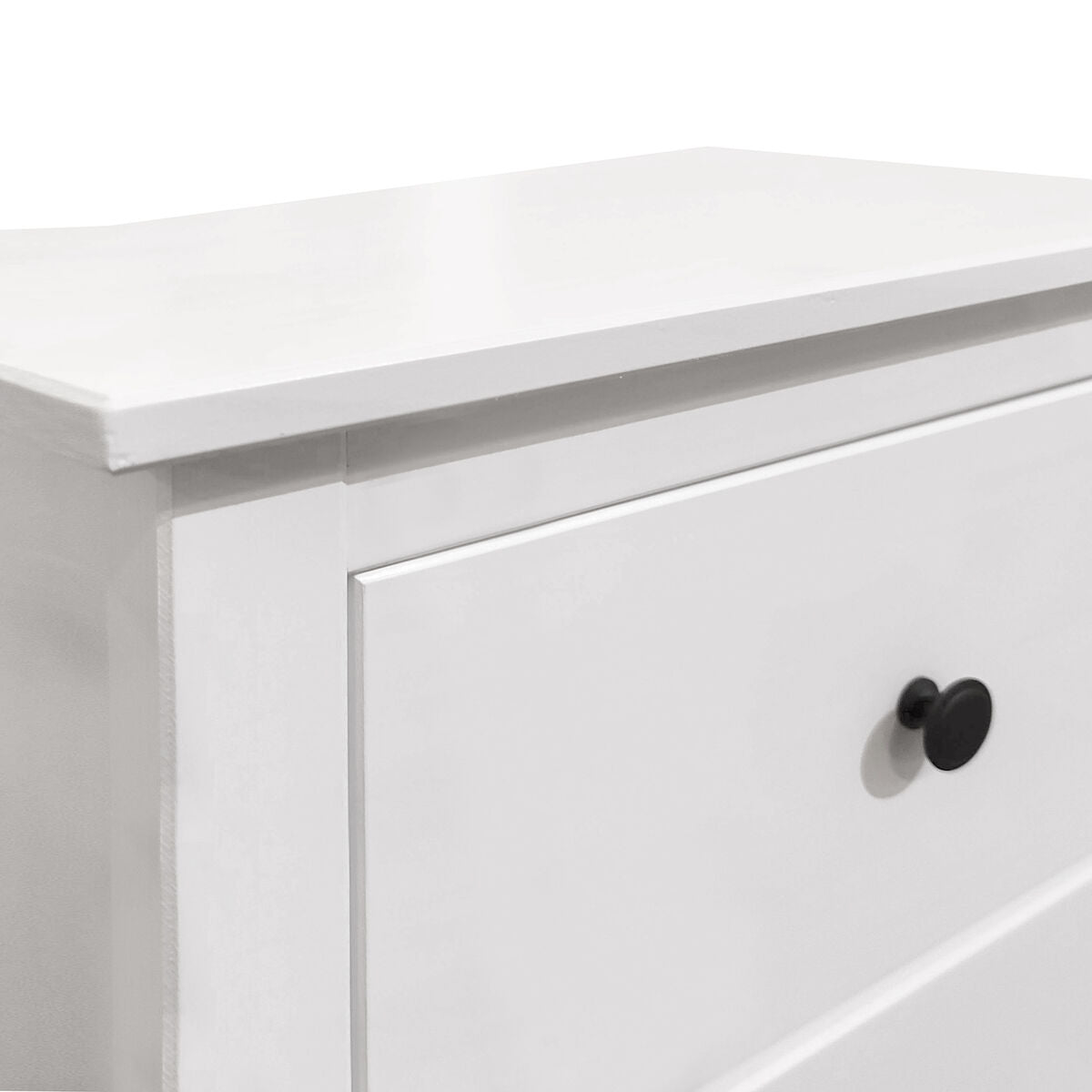 Nightstand Alexandra House Living White Metal Pine 47 x 60 x 35 cm 1 drawer-4