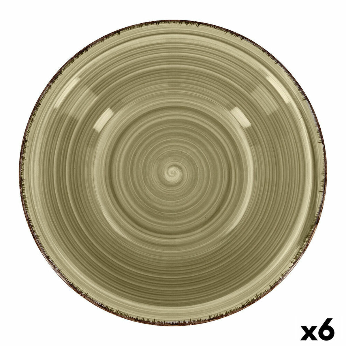 Salad Bowl Quid Vita Natura Ceramic Green (6 Units) (Pack 6x)-1