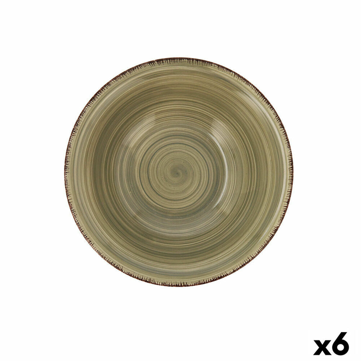 Bowl Quid Natura Vita Ceramic Green (18 cm) (Pack 6x)-2