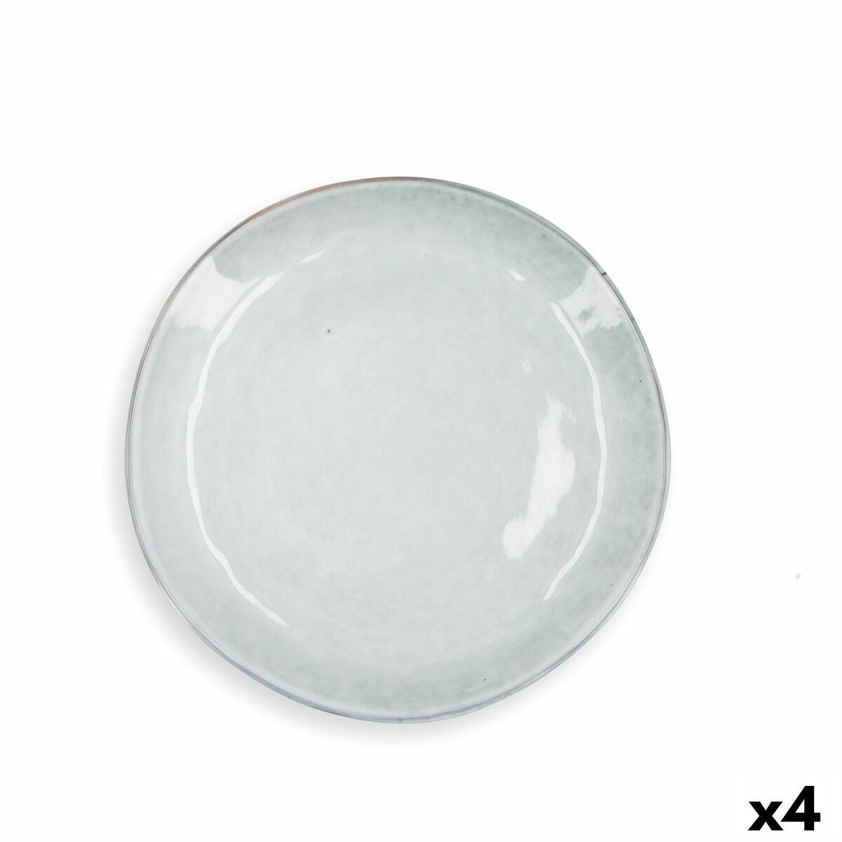 Flat Plate Quid Boreal Blue Ceramic 27 cm (4 Units)-2