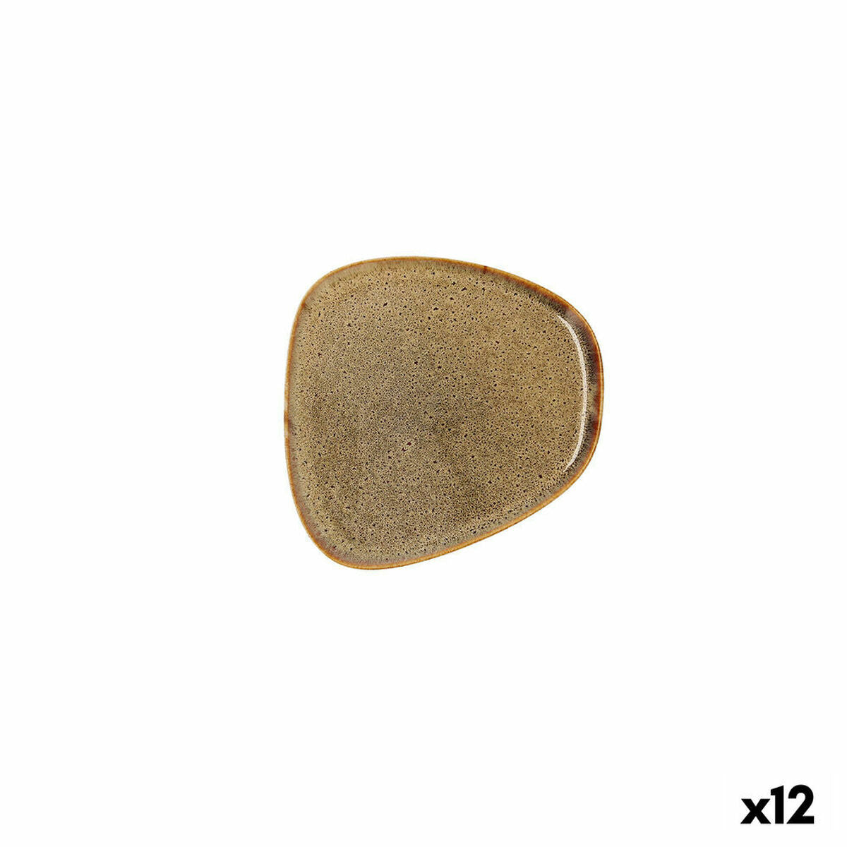 Flat plate Bidasoa Ikonic Ceramic Brown (14 x 13,6 x 0,8 cm) (Pack 12x)-1