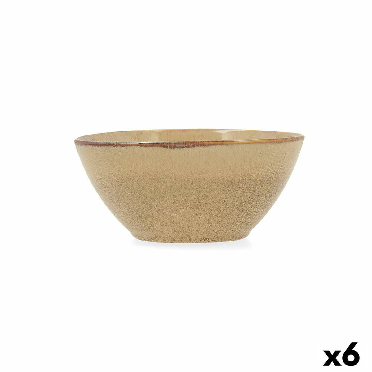 Bowl Bidasoa Ikonic Ceramic Brown (15,8 x 15 x 7 cm) (Pack 6x)-1