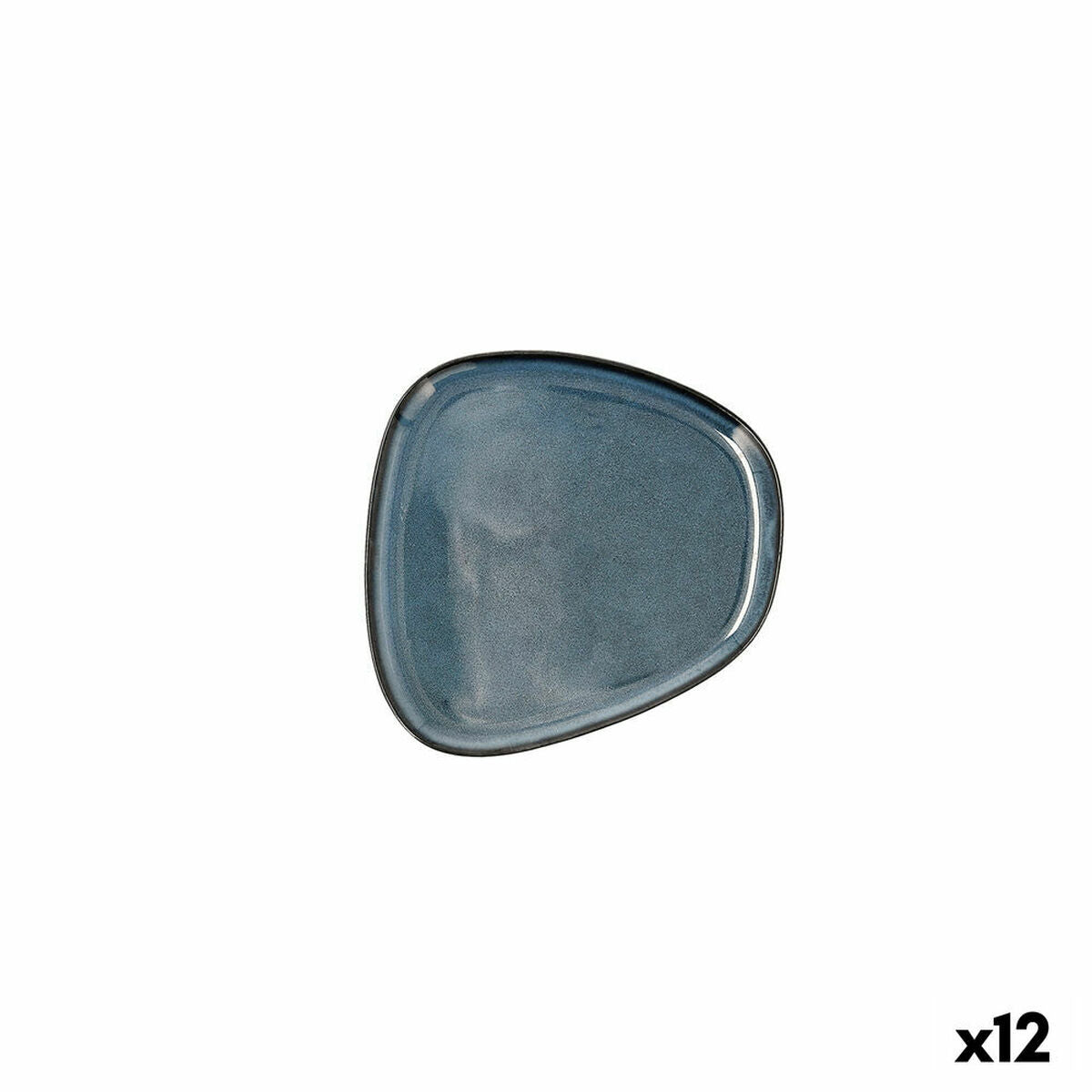 Flat plate Bidasoa Ikonic Ceramic Blue (14 x 13,6 x 0,8 cm) (Pack 12x)-2