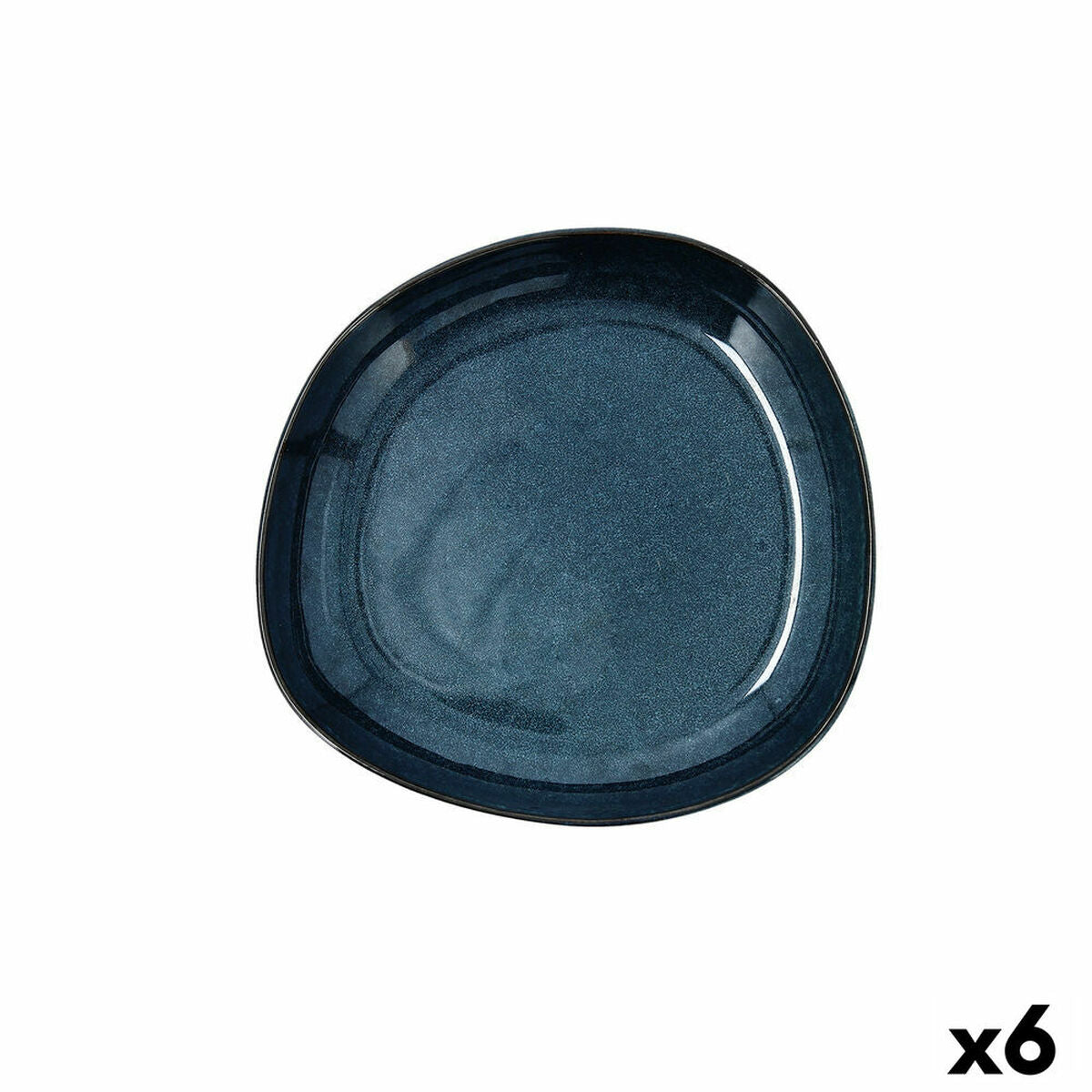 Deep Plate Bidasoa Ikonic Ceramic Blue (20,5 x 19,5 x 3,3 cm) (Pack 6x)-2