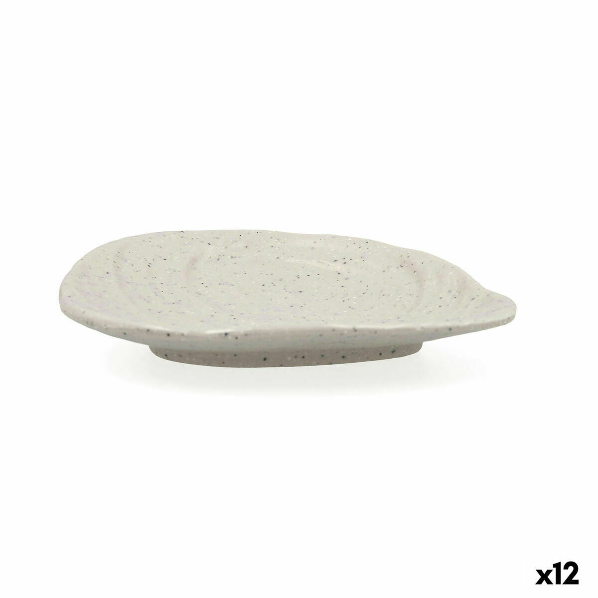 Flat Plate Bidasoa Ikonic Grey Plastic Melamin 16 x 12,7 x 2,3 cm (12 Units) (Pack 12x)-2