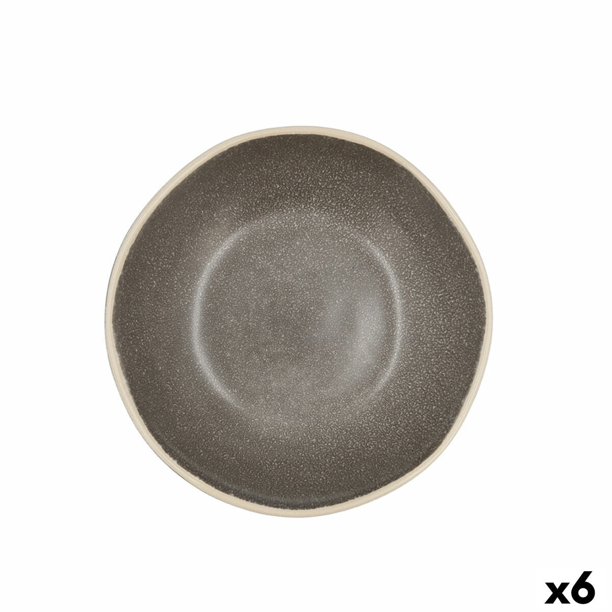 Deep Plate Bidasoa Gio Ceramic Grey 19 cm (6 Units)-0