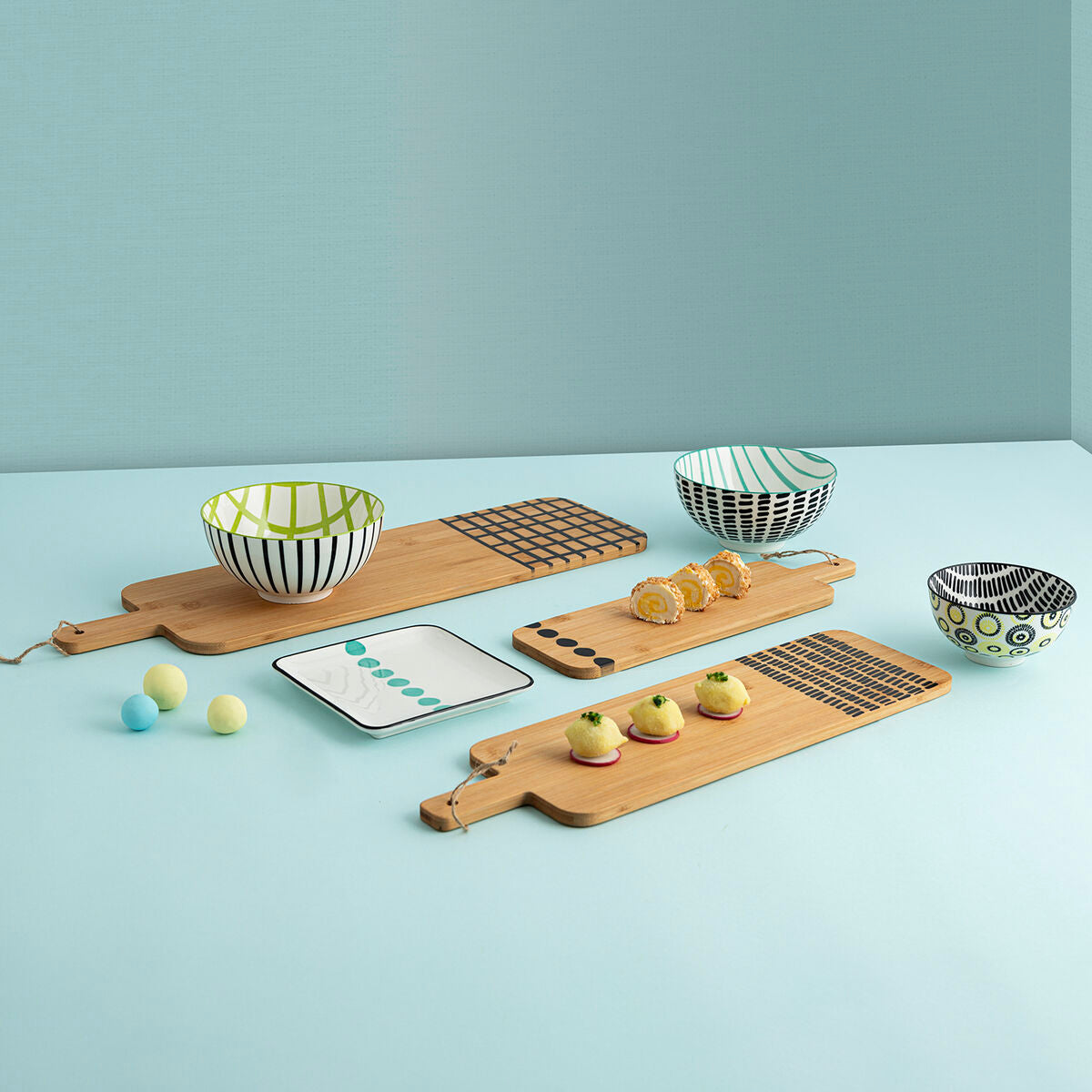 Serving board Bidasoa Zigzag Brown Wood 55 x 16 x 1 cm-4