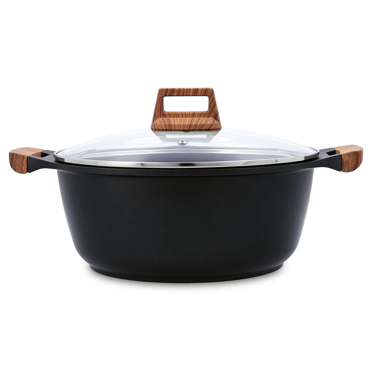 Casserole with lid Quid Karbon Cast aluminium Black 28 cm-0