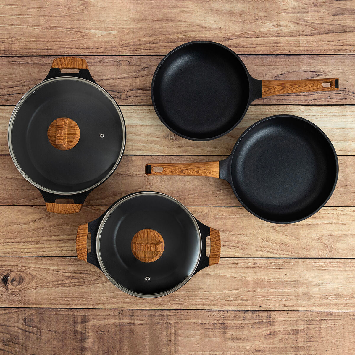 Casserole with lid Quid Karbon Cast aluminium Black 32 cm-1