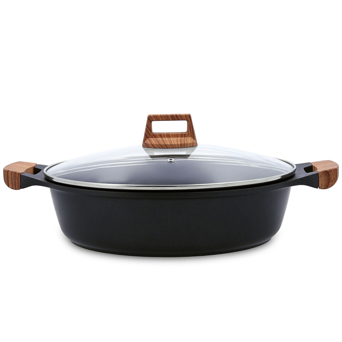 Casserole with lid Quid Karbon Cast aluminium Black 32 cm-0
