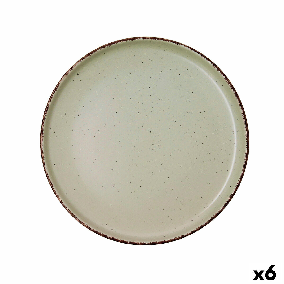 Flat Plate Quid Duna Green Ceramic 26,5 x 2,8 cm (6 Units)-0