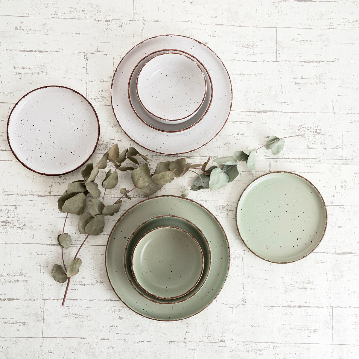 Dessert dish Quid Duna Green Ceramic 20 x 2,5 cm (6 Units)-2