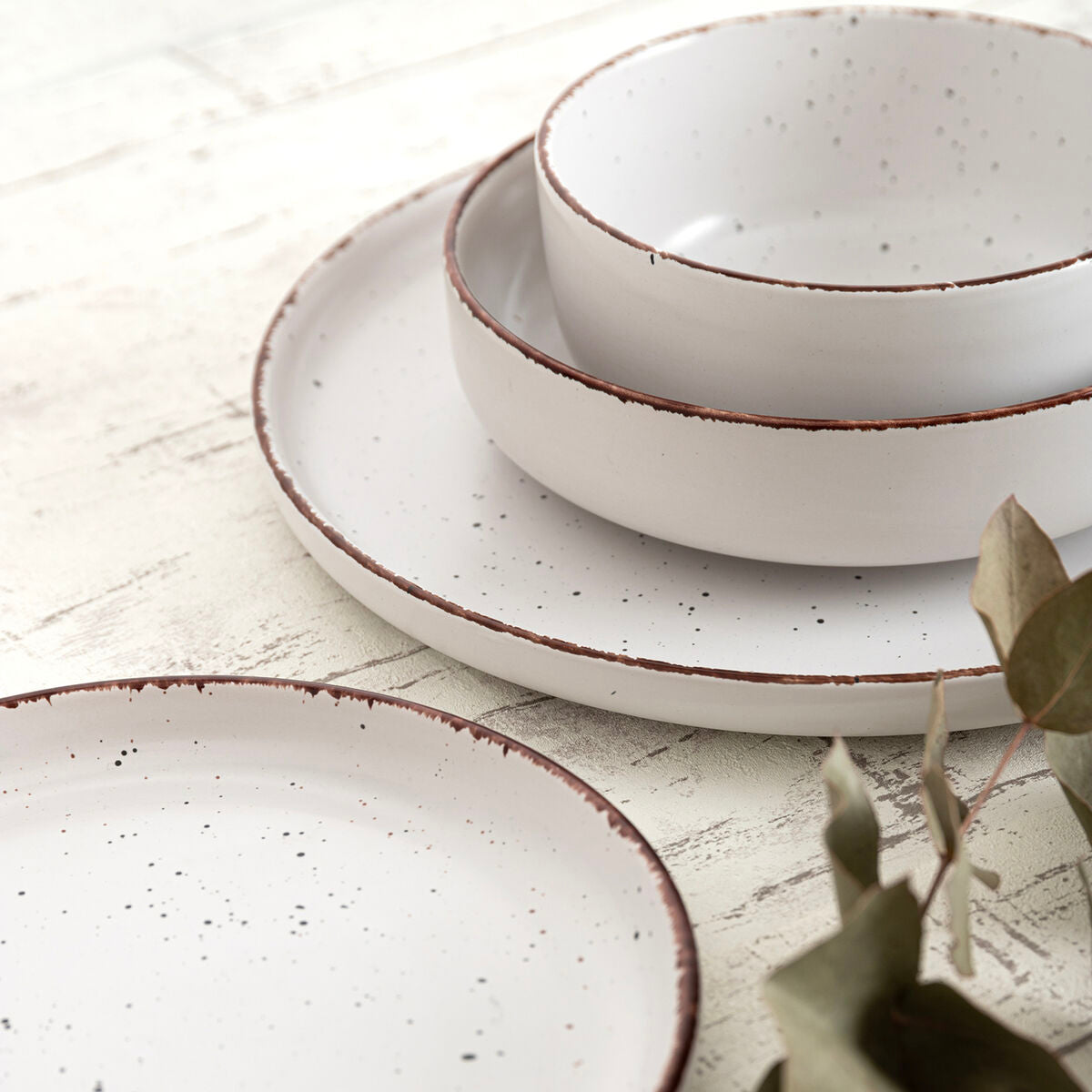 Dinnerware Set Quid Duna Beige Ceramic 12 Pieces-1