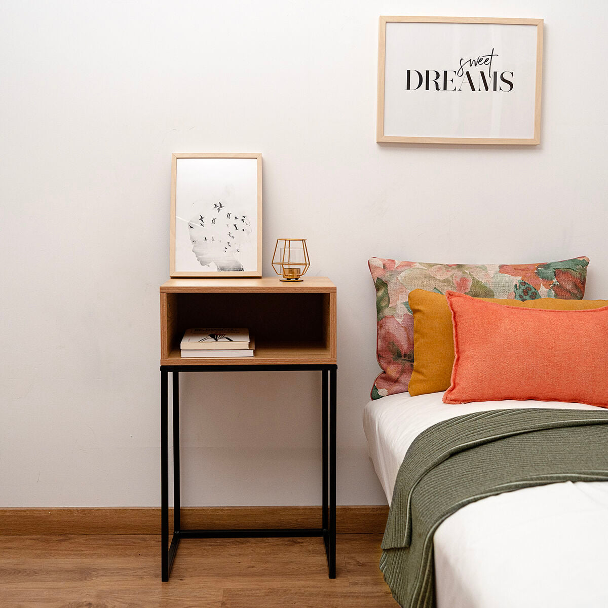 Nightstand Vinthera Moa Natural Metal 40 x 30 x 68 cm-2
