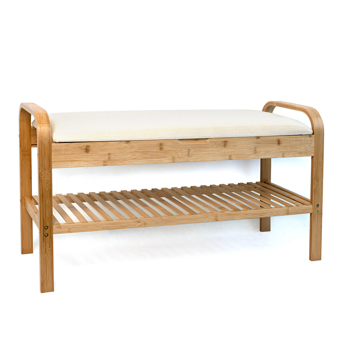 Shoe bench Vinthera Moa Beige Wood 90 x 33 x 50 cm-0