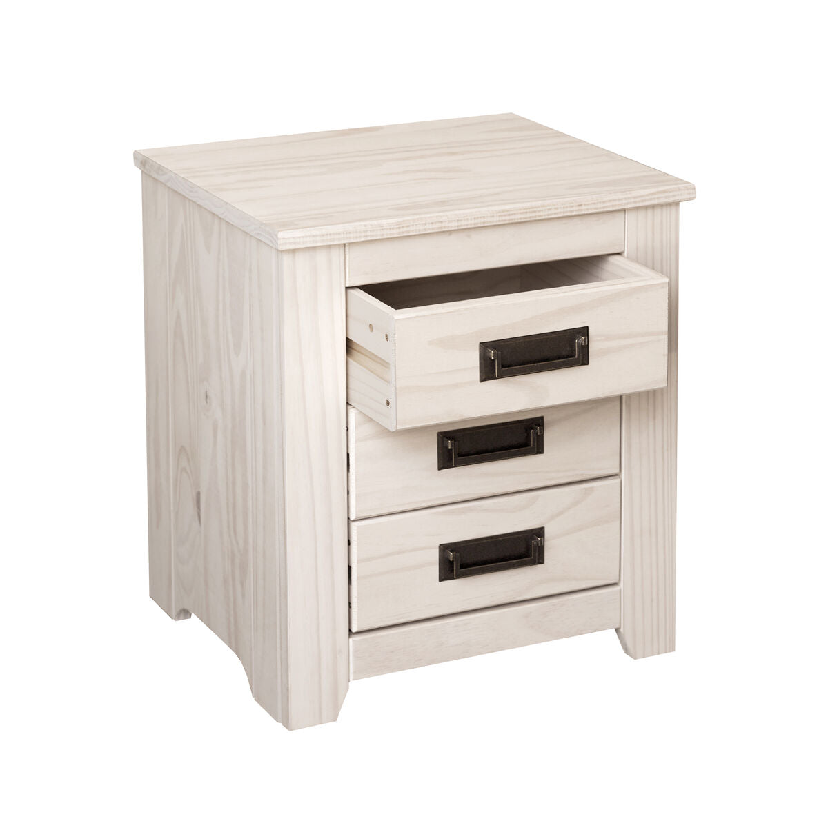 Nightstand Alexandra House Living White Metal Pine 43 x 50 x 32 cm 3 drawers-3