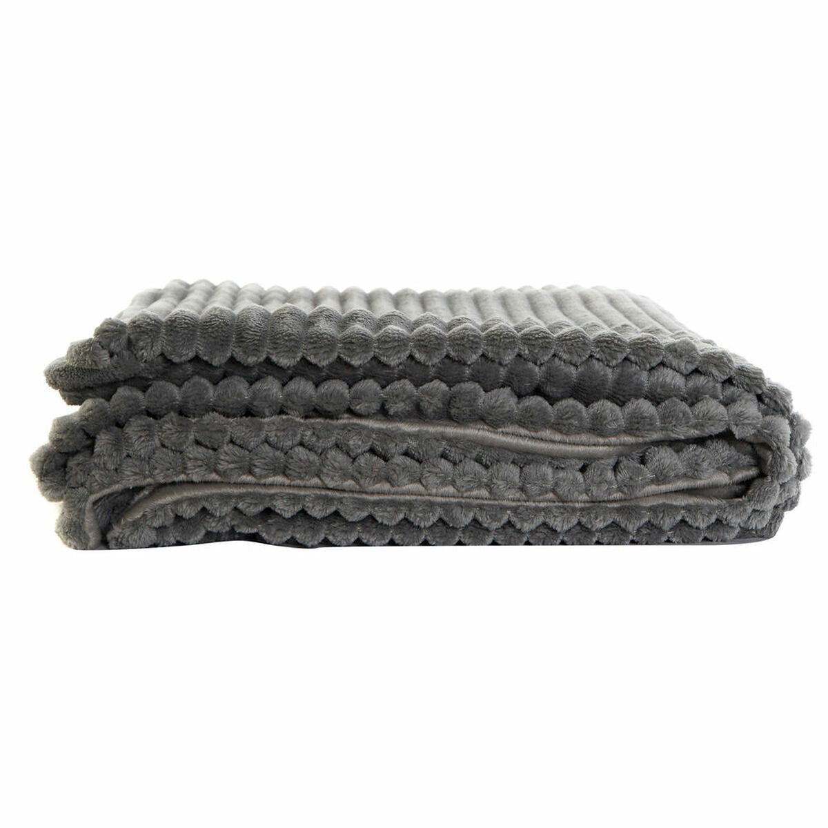 Blanket DKD Home Decor 150 x 200 x 2 cm Grey Basic-2
