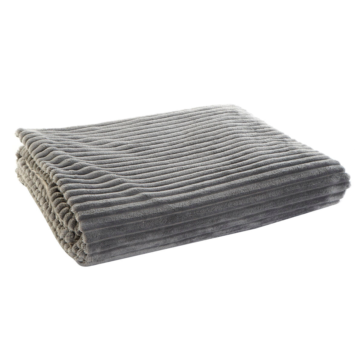 Blanket DKD Home Decor 150 x 200 x 2 cm Grey Basic-0