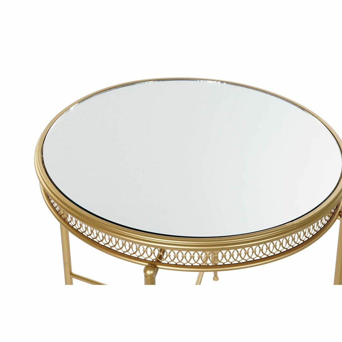 Side table DKD Home Decor 56 x 56 x 56 cm Mirror Golden Metal-1