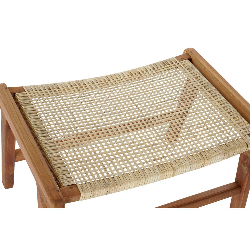 Bench DKD Home Decor 65 x 47 x 40 cm Natural Teak Plastic Multicolour Light brown-2