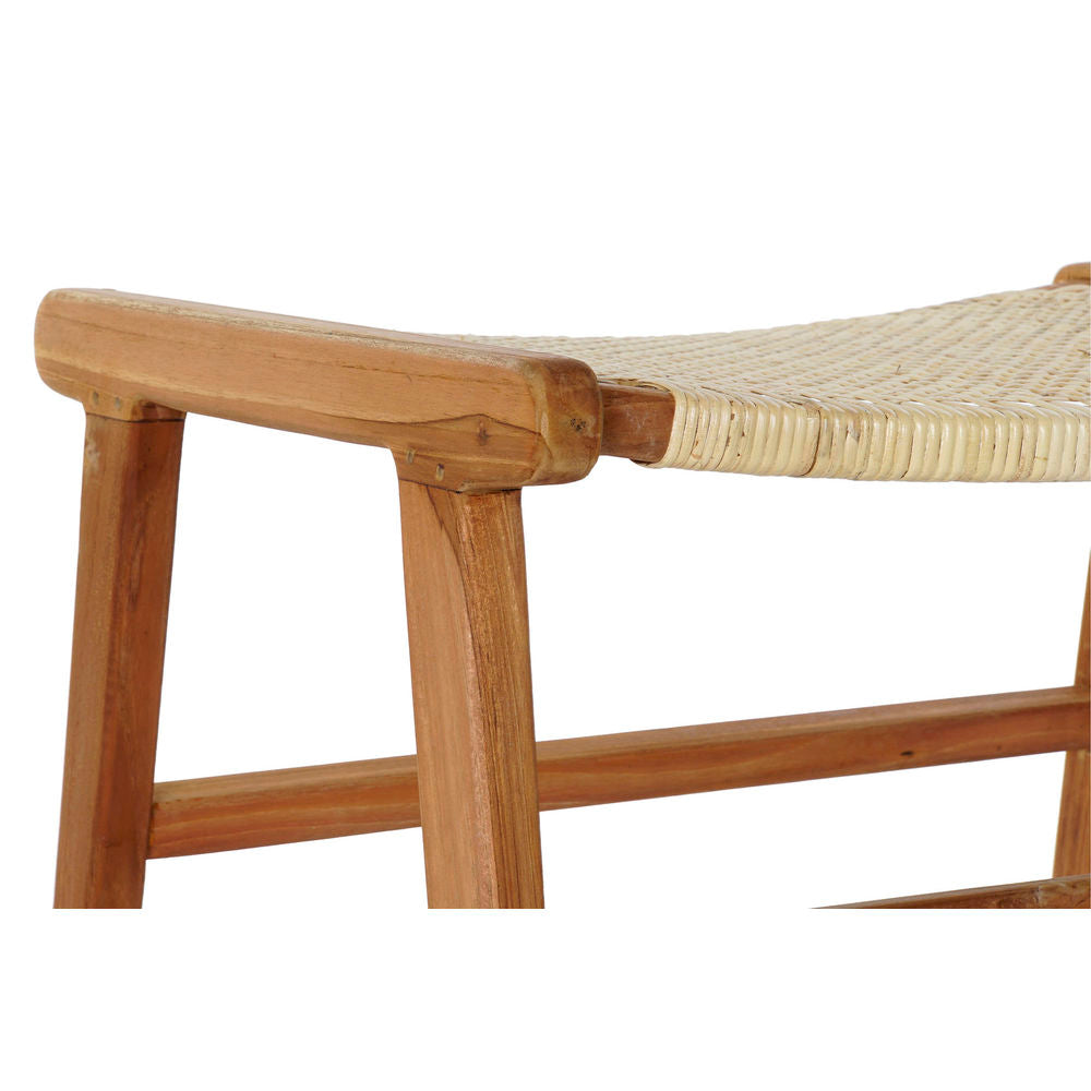 Bench DKD Home Decor 65 x 47 x 40 cm Natural Teak Plastic Multicolour Light brown-1