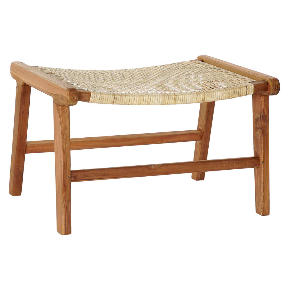 Bench DKD Home Decor 65 x 47 x 40 cm Natural Teak Plastic Multicolour Light brown-0