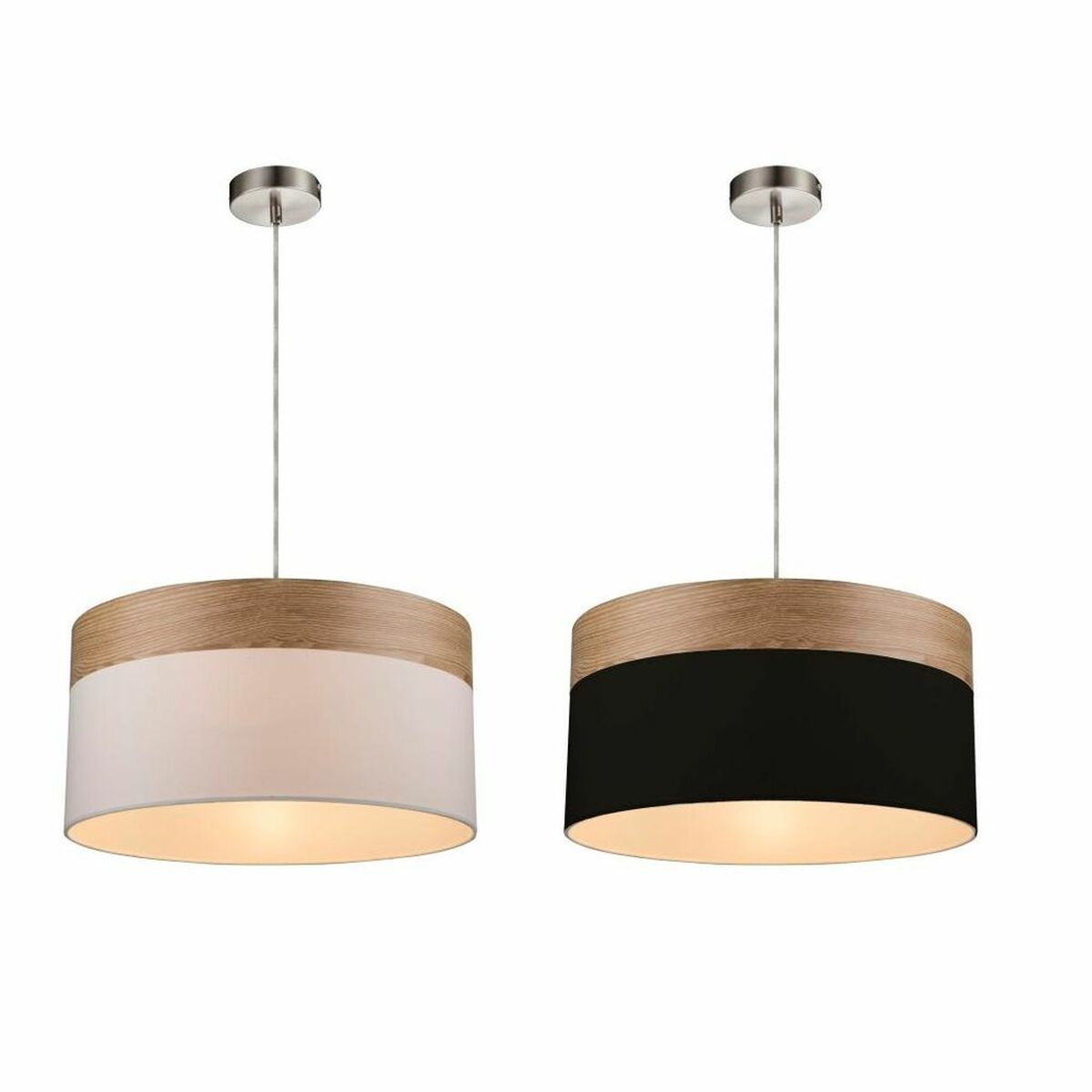 Ceiling Light DKD Home Decor White Black Multicolour Silver Natural Metal 50 W Scandi 220 V 30 x 40 cm 38 x 38 x 25 cm (2 Units)-0