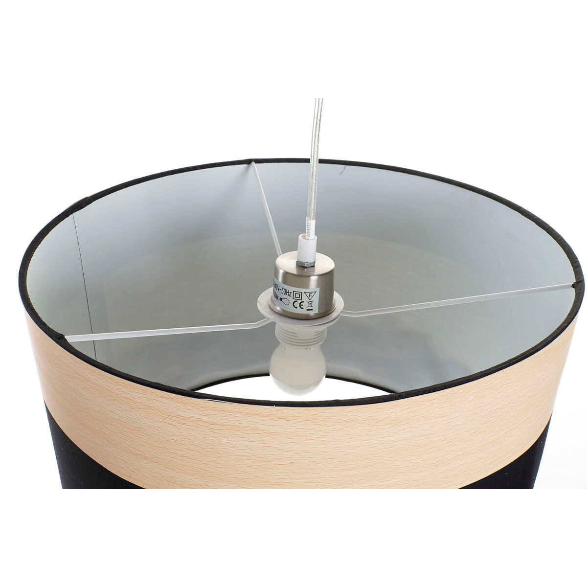 Ceiling Light DKD Home Decor White Black Multicolour Silver Natural Metal 50 W Scandi 220 V 30 x 40 cm 38 x 38 x 25 cm (2 Units)-2