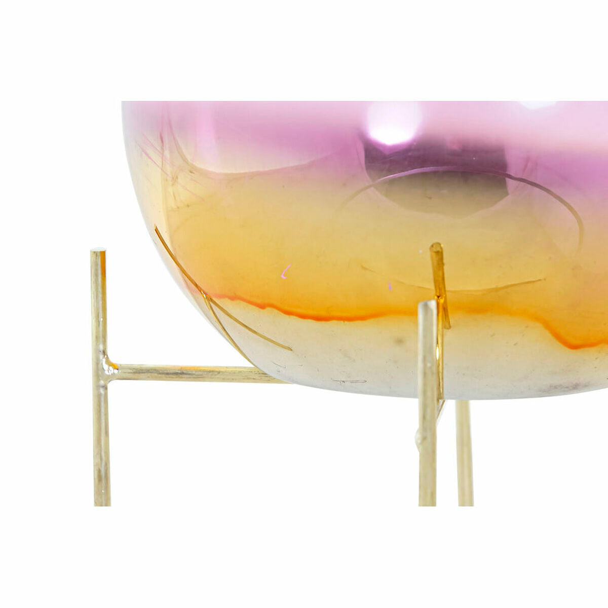 Candleholder DKD Home Decor 8424001830619 Pink Golden Metal Crystal 19 x 19 x 20,5 cm-1