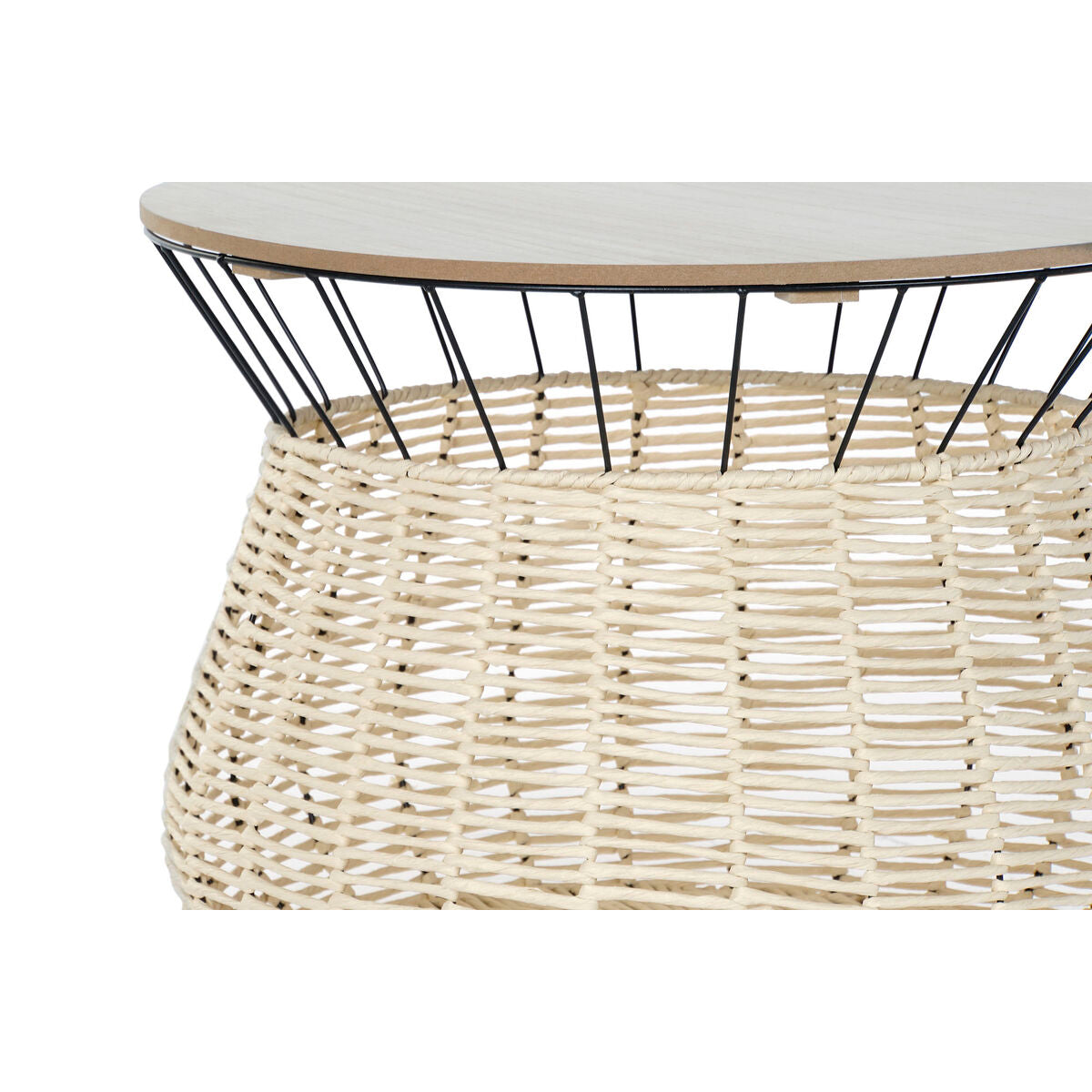 Centre Table DKD Home Decor Black Natural Metal Iron MDF Wood 30 x 40 cm 54 x 54 x 40 cm-1