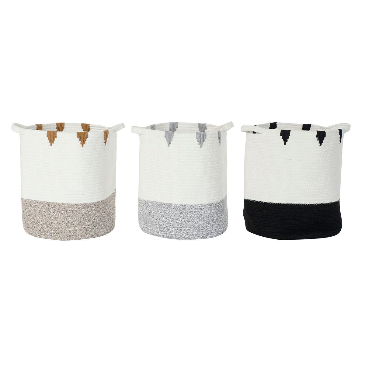 Basket DKD Home Decor 34 x 34 x 40 cm Boho (3 Pieces)-0
