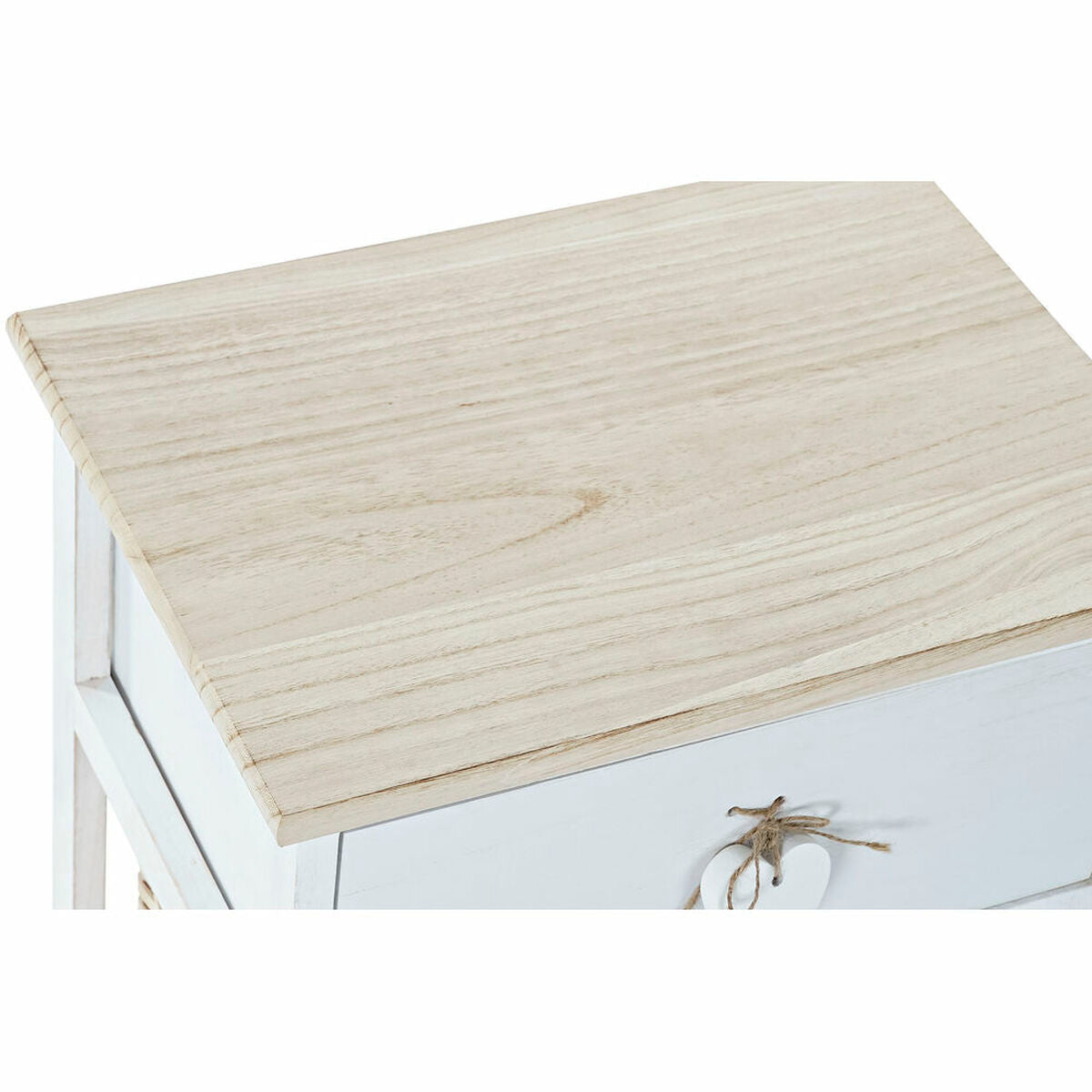 Chest of drawers DKD Home Decor White Natural wicker Paolownia wood 40 x 29 x 42,5 cm-1