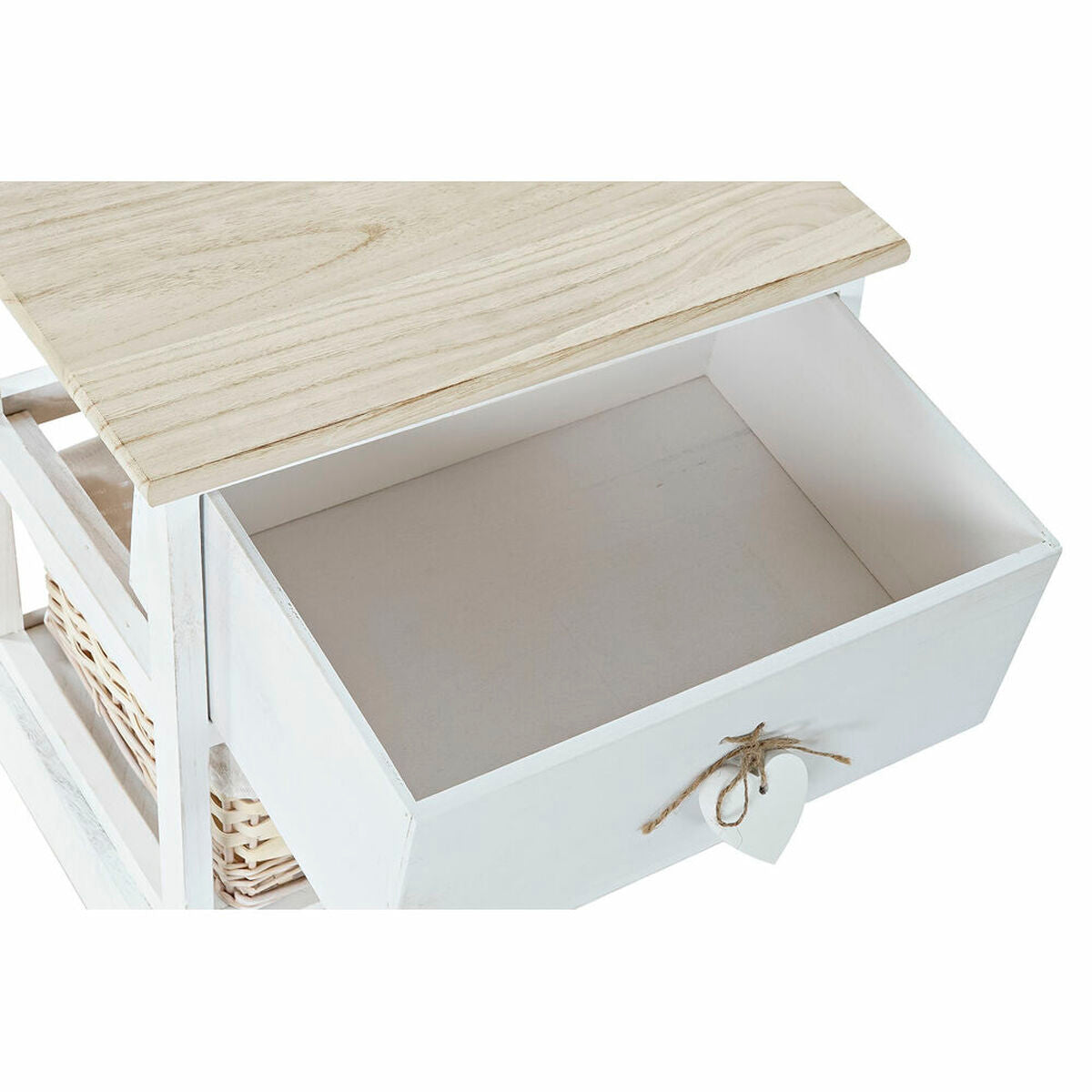 Chest of drawers DKD Home Decor White Natural wicker Paolownia wood 40 x 29 x 42,5 cm-4