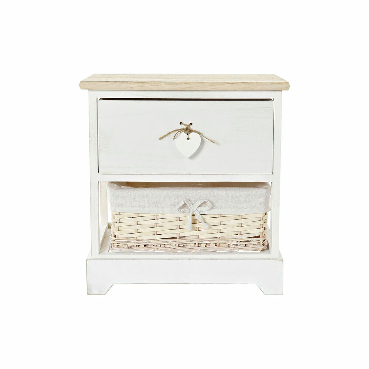 Chest of drawers DKD Home Decor White Natural wicker Paolownia wood 40 x 29 x 42,5 cm-3