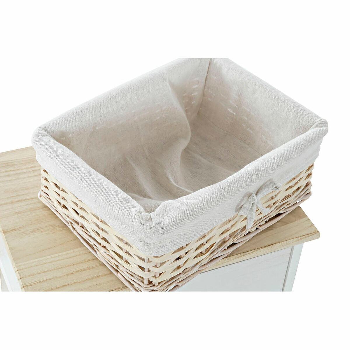 Chest of drawers DKD Home Decor White Natural wicker Paolownia wood 40 x 29 x 42,5 cm-2