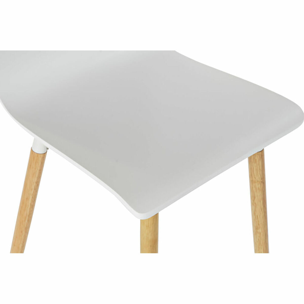 Dining Chair DKD Home Decor 43 x 50 x 88 cm Wood White Natural rubber Light brown-5