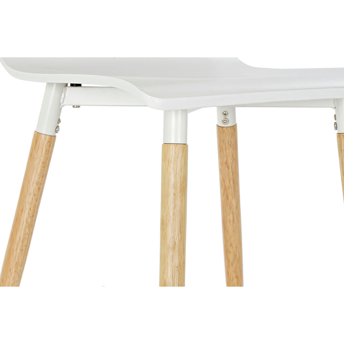 Dining Chair DKD Home Decor 43 x 50 x 88 cm Wood White Natural rubber Light brown-3