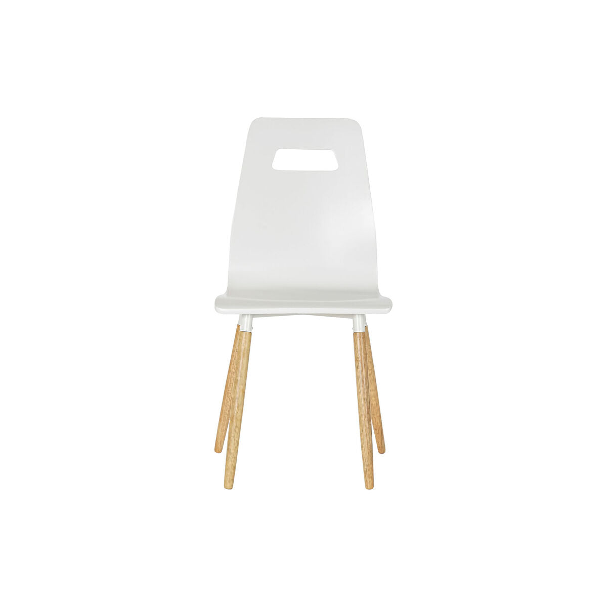 Dining Chair DKD Home Decor 43 x 50 x 88 cm Wood White Natural rubber Light brown-2
