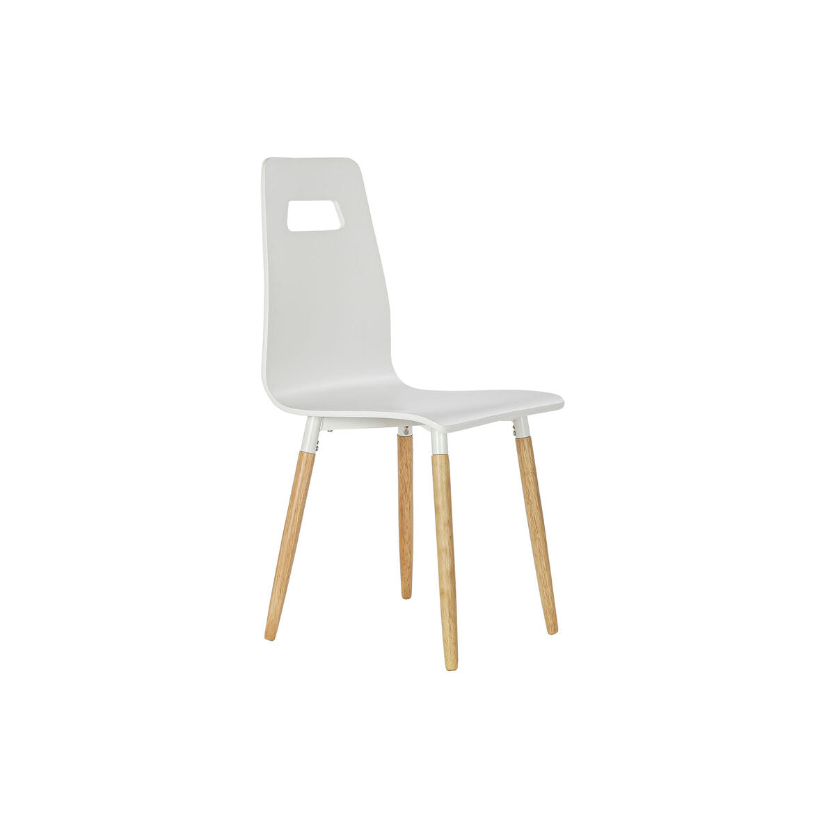 Dining Chair DKD Home Decor 43 x 50 x 88 cm Wood White Natural rubber Light brown-0
