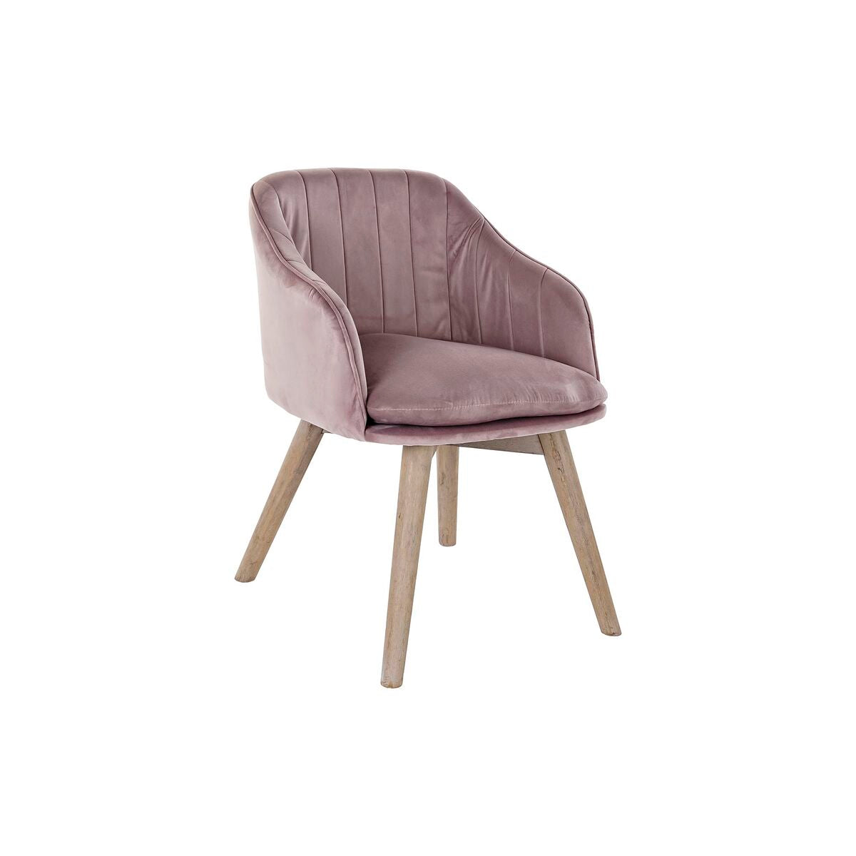 Dining Chair DKD Home Decor Pink Natural 56 x 55 x 70 cm 56 x 55 x 74 cm 56 x 47 x 72,5 cm-0